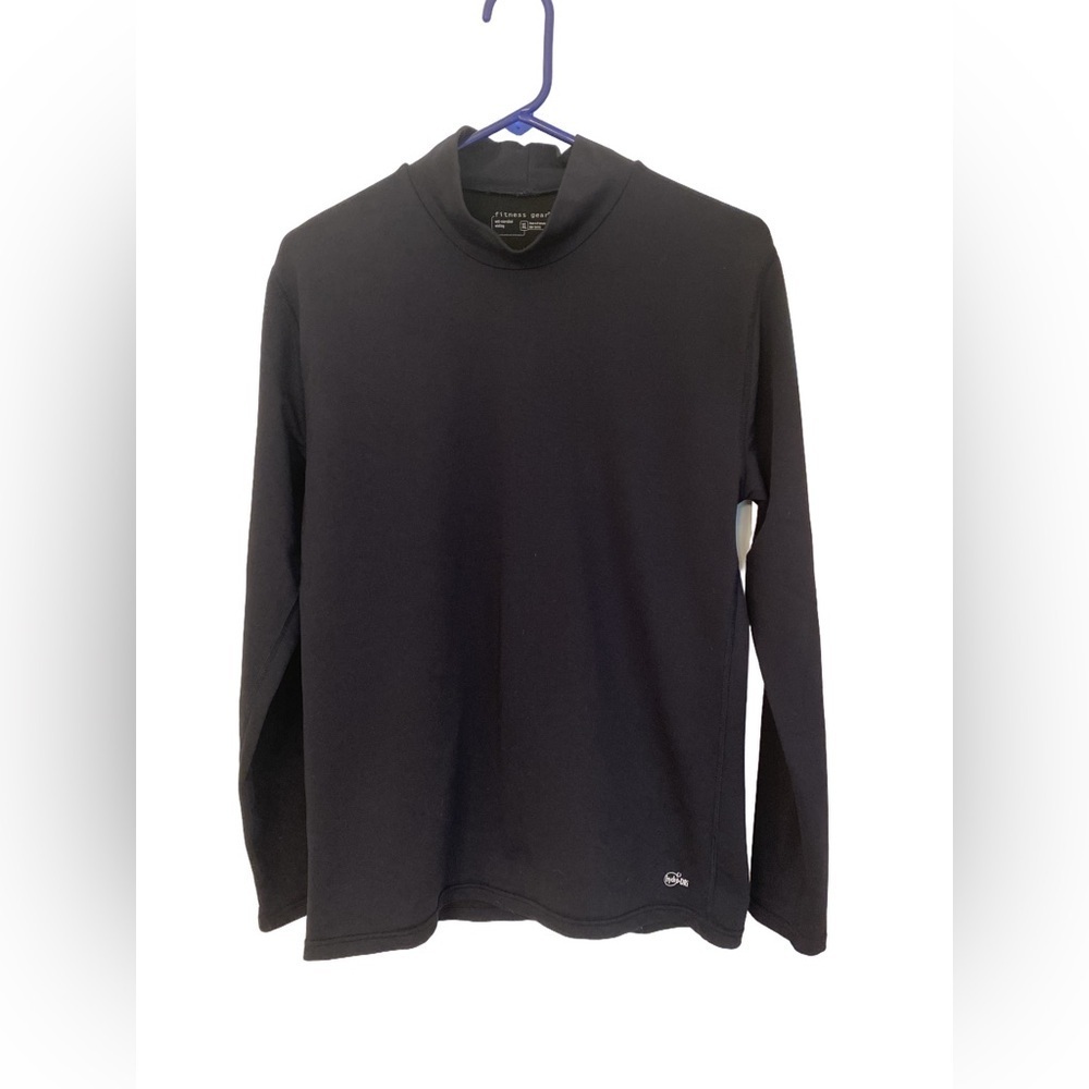 Fitness Gear Hydro-Dri Anti-Microbial Compression Mock Neck Top Black Size XL